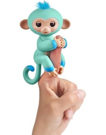 Миниатюра фотографии Интерактивная мягкая игрушка fingerlings обезьянка едди 12 см цвет: бирюзовый