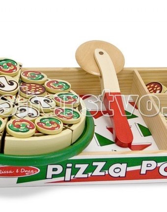 Миниатюра фотографии Деревянная игрушка melissa & doug готовь и играй вечеринка с пиццей