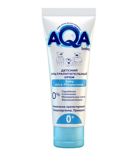 Крем AQA baby ультрапитательный, с рождения, 75 мл