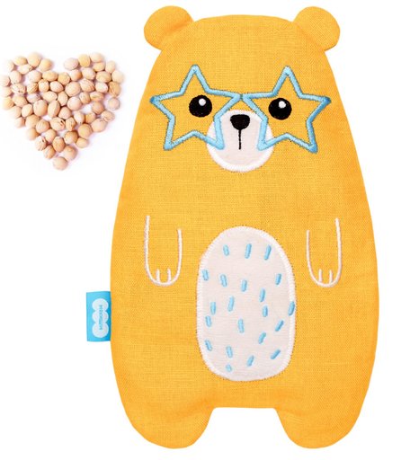 Игрушка-грелка Мякиши Мишка 14*22*3,5 цвет: желтый