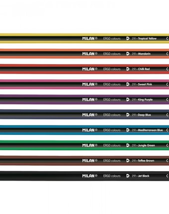 Миниатюра фотографии Milan набор карандаши цветные ergo 10 цветов и точилка 07229110