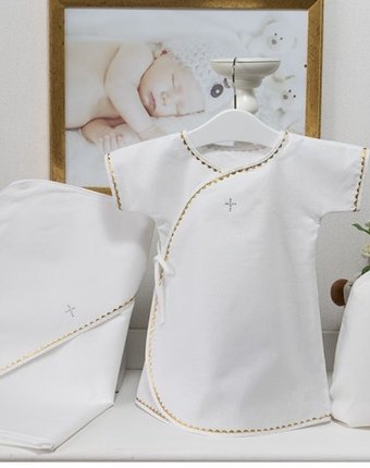 Миниатюра фотографии Pituso комплект для крещения мальчика (рубашка, пеленка, мешочек)