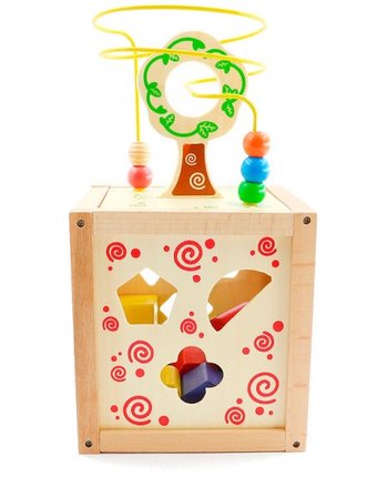 Миниатюра фотографии Деревянная игрушка мир деревянных игрушек логический кубик