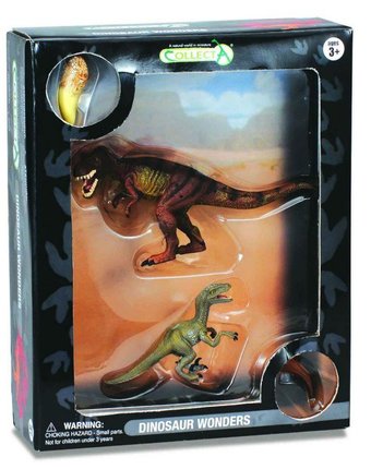 Миниатюра фотографии Игровой набор collecta тиранозавр и велоцираптор 19 см