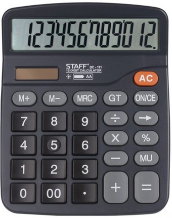 Миниатюра фотографии Staff калькулятор настольный plus dc-111 12 разрядов