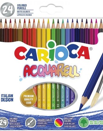 Миниатюра фотографии Carioca карандаши акварельные acquarell 24 цвета
