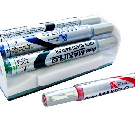 Pentel Набор маркеров для досок с магнитной губкой Maxiflo 4.0 мм 4 цвета