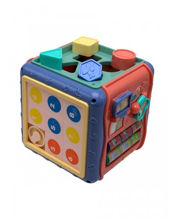 Развивающая игрушка Uwu Baby Бизи-борд Куб-умник