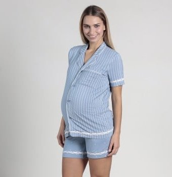 Пижама для беременных Oh Ma, голубой