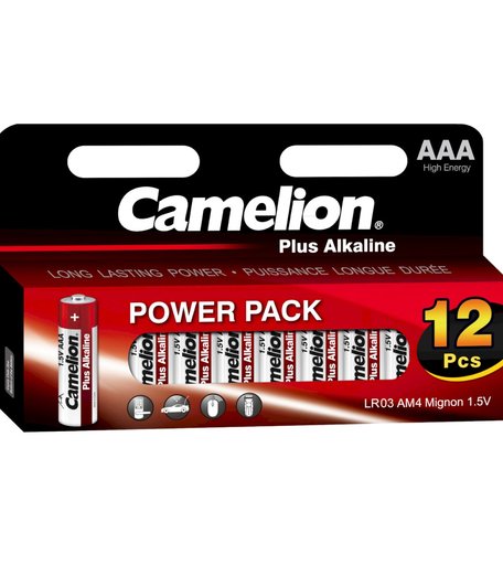 Батарейки Camelion Алкалиновые, ААА/LR03 12