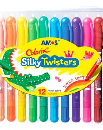 Amos Мелки пастельные на масляной основе Silky Twisters 12 цветов