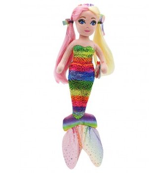 Миниатюра фотографии Мягкая игрушка ty mermaids "русалка рейнбоу" с блёстками, 20 см