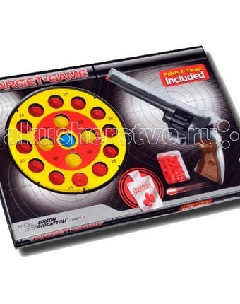 Миниатюра фотографии Edison игрушечный набор оружия с пистолетом, мишенью и пульками champions-line target game
