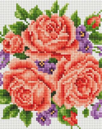 Миниатюра фотографии Белоснежка мозаичная картина розы и фиалки 277-st-s