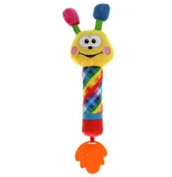 Текстильная игрушка погремушка-пищалка "Бабочка" с прорезывателем Умка