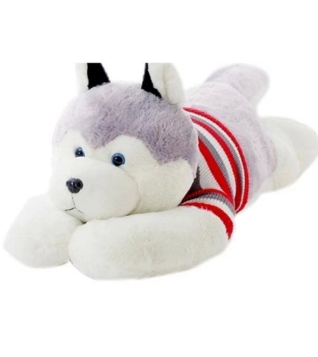 Мягкая игрушка Super01 Хаски 35 см цвет: серый