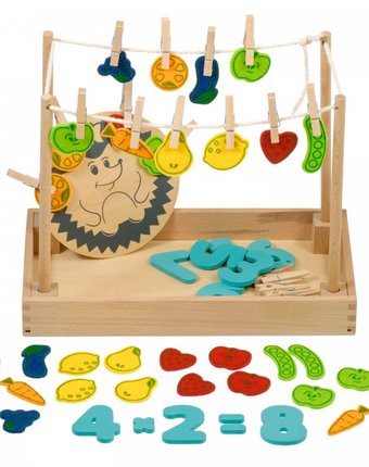 Миниатюра фотографии Деревянная игрушка игрушки из дерева развивающая игра ёжик