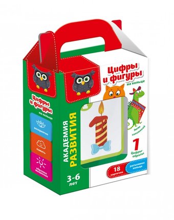 Vladi toys Карточки для детей на кольце Цифры и фигуры