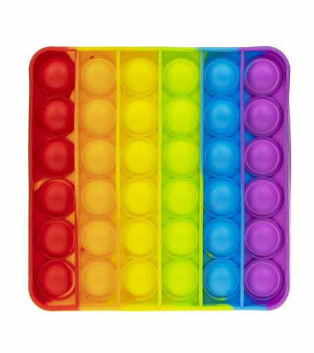 Игрушка-антистресс 1Toy Пупырка вечная Квадрат радужный 12 см
