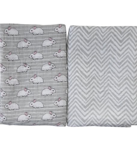 Пеленка Baby Nice Шеврон Кролики 120 х 120