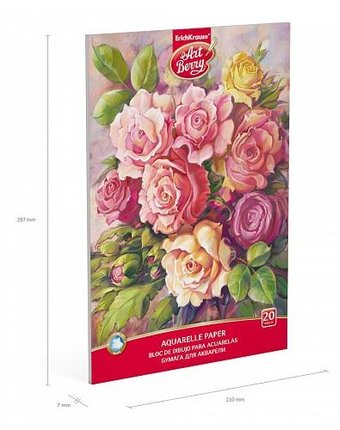 Альбом для рисования А4 20л ArtBerry Розы с бумагой для акварели