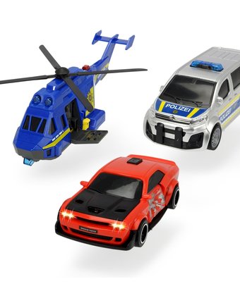 Миниатюра фотографии Машинка полицейская dickie и вертолет