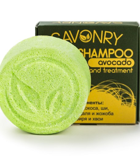 твердый шампунь SAVONRY Твердый шампунь AVOCADO (Авокадо) (тонус) 80 г