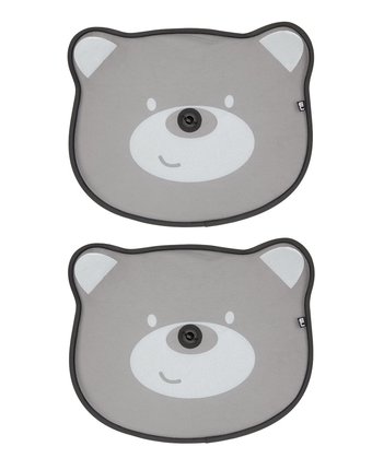 Миниатюра фотографии Шторки солнцезащитные "мишка", 2 шт., серый