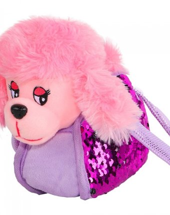 Миниатюра фотографии Интерактивная игрушка пушистые друзья собачка в сумке с пайетками