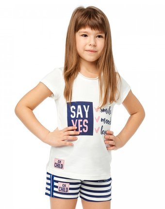Миниатюра фотографии Lucky child футболка для девочки скажи да 83-26