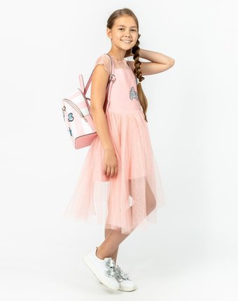 Миниатюра фотографии Розовое многослойное платье gulliver
