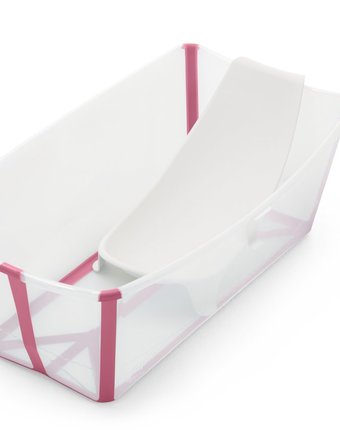 Миниатюра фотографии Ванночка складная с подставкой stokke flexi bath pink, розовый