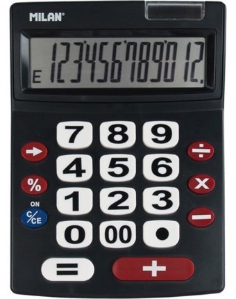 Миниатюра фотографии Milan калькулятор настольный полноразмерный 12 разрядов 151712bl