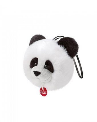 Миниатюра фотографии Мягкая игрушка trudi панда-пушистик на веревочке 12х11х9 см