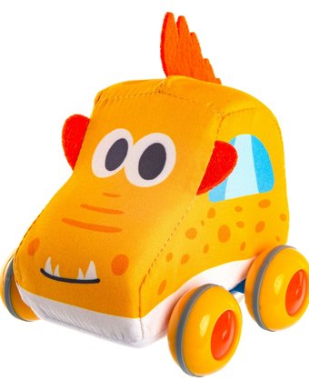 Мягкая игрушка Мокас Машинка Экс 11 см цвет: оранжевый