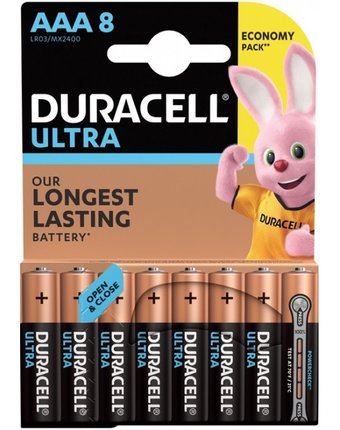 Миниатюра фотографии Duracell батарейка алкалиновая ultrapower aaа (lr03) 8 шт.