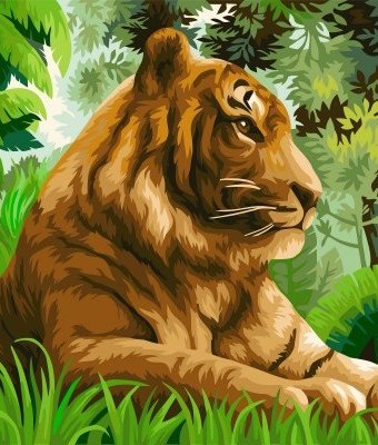 Русская живопись Рисование по номерам Тигр в джунглях 50х40 см