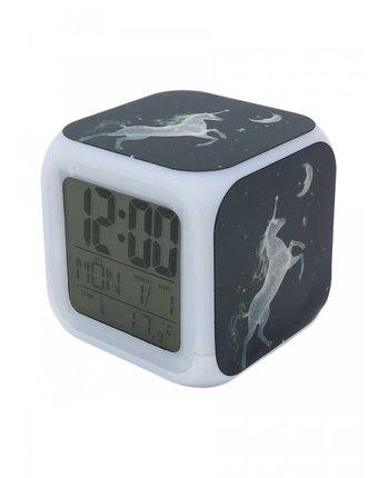Миниатюра фотографии Часы mihi mihi будильник единорог с подсветкой №5