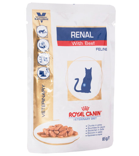 Диетический корм Royal Canin Veterinary Diet Renal при почечной недостаточности, говядина, 85 г