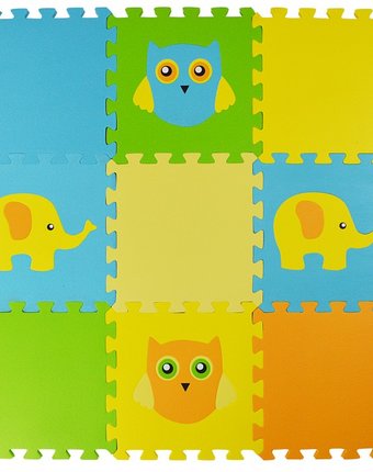 Игровой коврик Forest пазл Elephant and Owl  9 деталей 30х30х1,5 см
