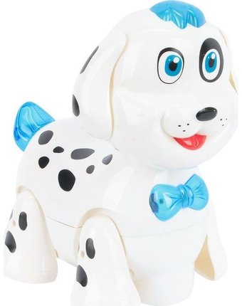 Миниатюра фотографии Интерактивная собака zhorya собачка 19 см цвет: белый/синий