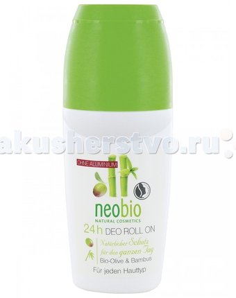 Neobio Дезодорант шариковый 24 часа с био-оливой и бамбуком 50 мл