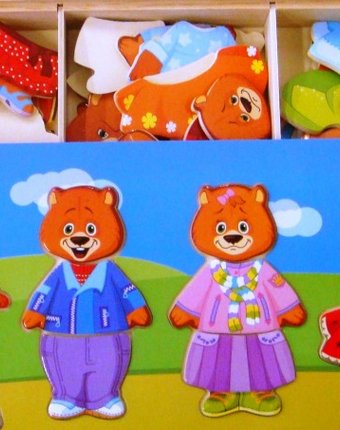 Миниатюра фотографии Деревянная игрушка мир деревянных игрушек четыре медведя