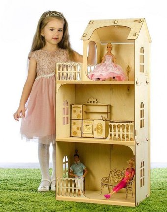 Миниатюра фотографии Теремок кукольный дом любава конструктор