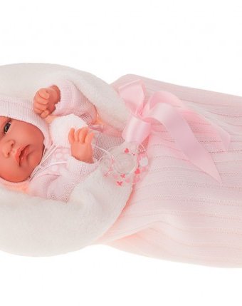 Munecas Antonio Juan  Кукла-младенец Эльза в розовом 33 см