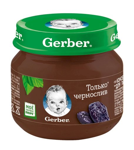 Пюре Gerber только чернослив, 80 г, с 4 месяцев