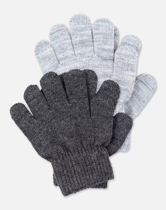 Комплект перчаток серого цвета для мальчика