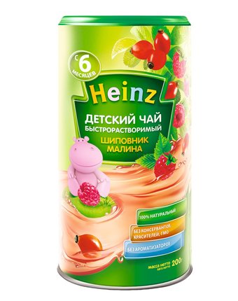 Чай Heinz «Шиповшик и малина» гранулированный детский, с 6 месяцев, 200 г