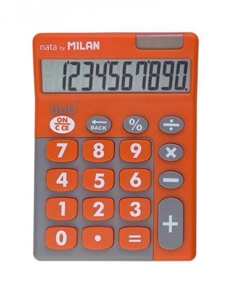 Milan Калькулятор настольный 10 разрядов двойное питание 145х106х21 мм Duo