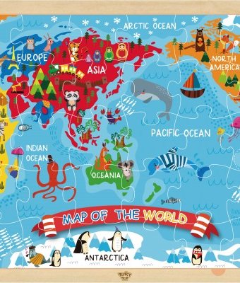 Деревянная игрушка Tooky Toy Пазл Карта мира
